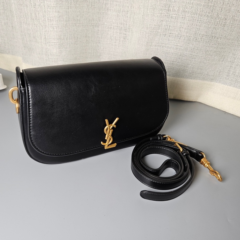 Yves Saint Laurent Black Crossbody Bag with Gold Logo - Picture 2 of 8